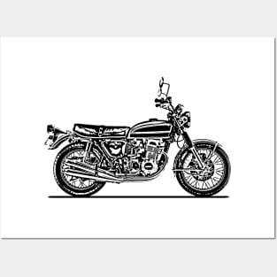 CB750 Motorcycle Sketch Art Posters and Art